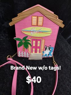Betsey Johnson Pink Beach House Crossbody Bag