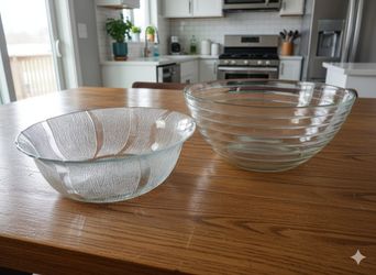 3 Glass Salad Bowls
