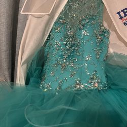 Quinceañera Dress, Bouquet, And Crown