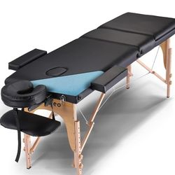Massage Table With Accessories, Headrest, Carrying Case, Fitted Sheet Set