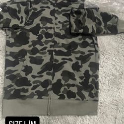 Grey n black Bape hoodie