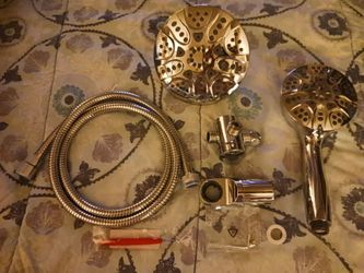 Chrome Dual Shower Head Set with Hose