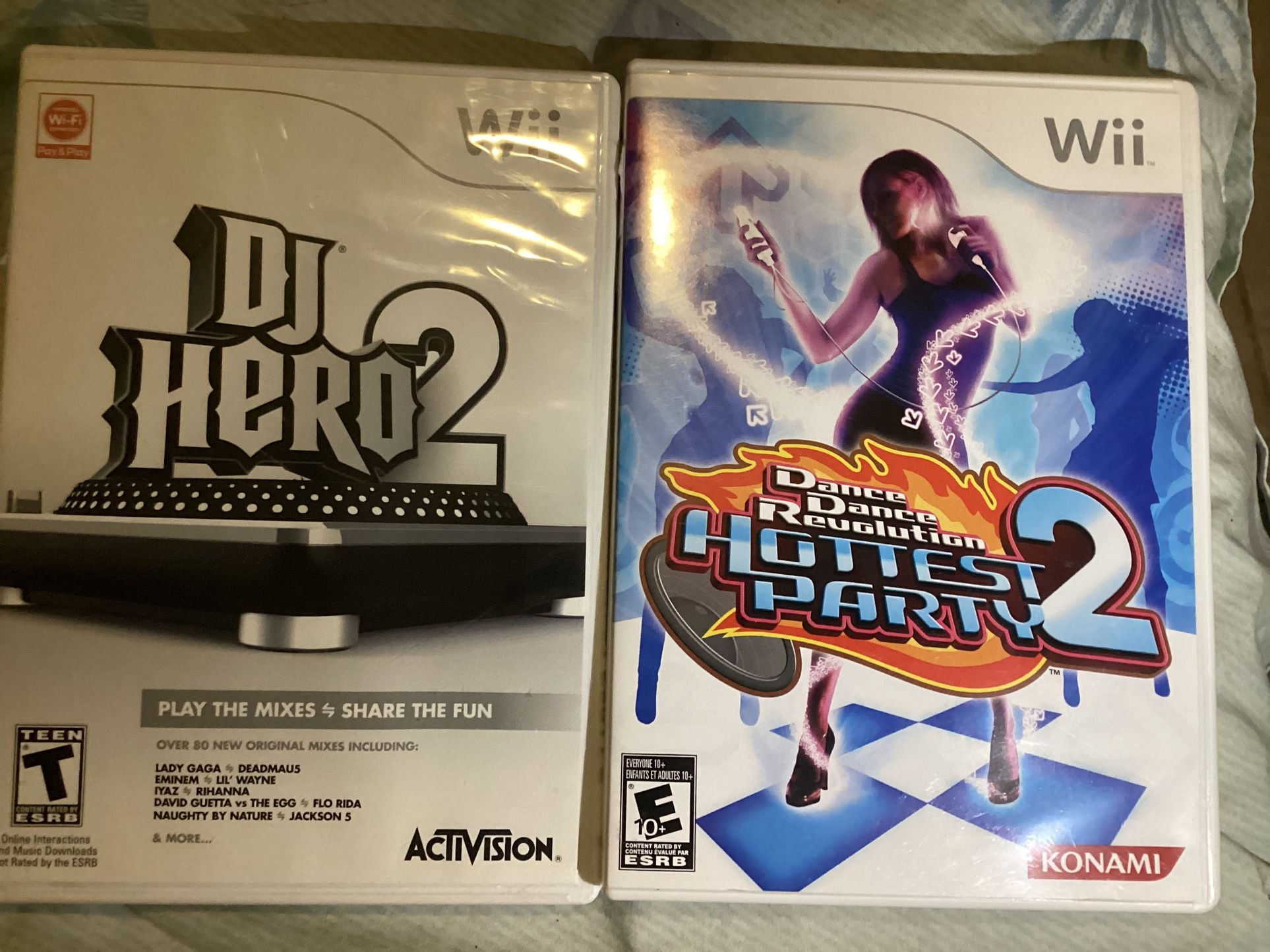 DJ Hero 2 and dance dance Revolution hottest party 2 for the Nintendo Wii