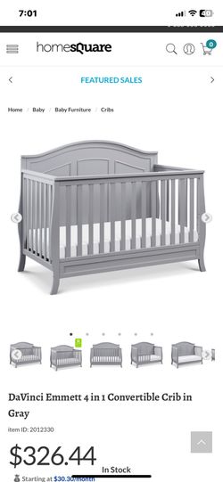 DaVinci Emmett 4-in-1 Convertible Crib + Toddler Rail + Mattress