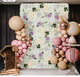 3D Flower Wall Panel-12pcs Artificial Flower Wall Background Rose Wedding Wall