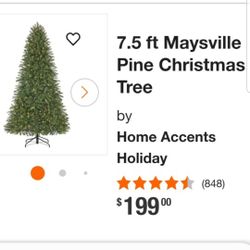 7.5 Feet Marysville Pine CHRISTMAS TREE by Home Accents Holiday From Home Depot - Only Two Years Old And All Lights Working! Easy Assembly, 3 Pieces!