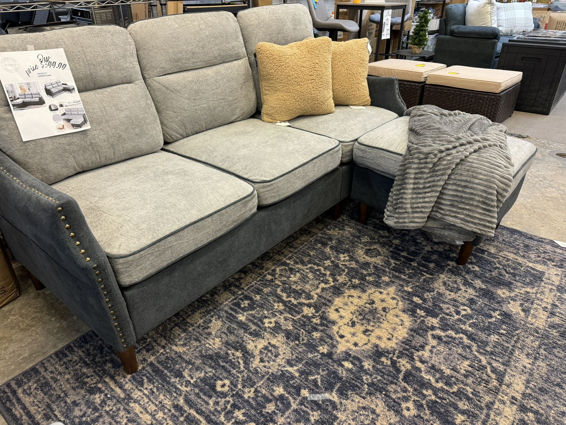 Sofa With Footstool New