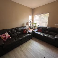 2 Piece Leather Couch Set