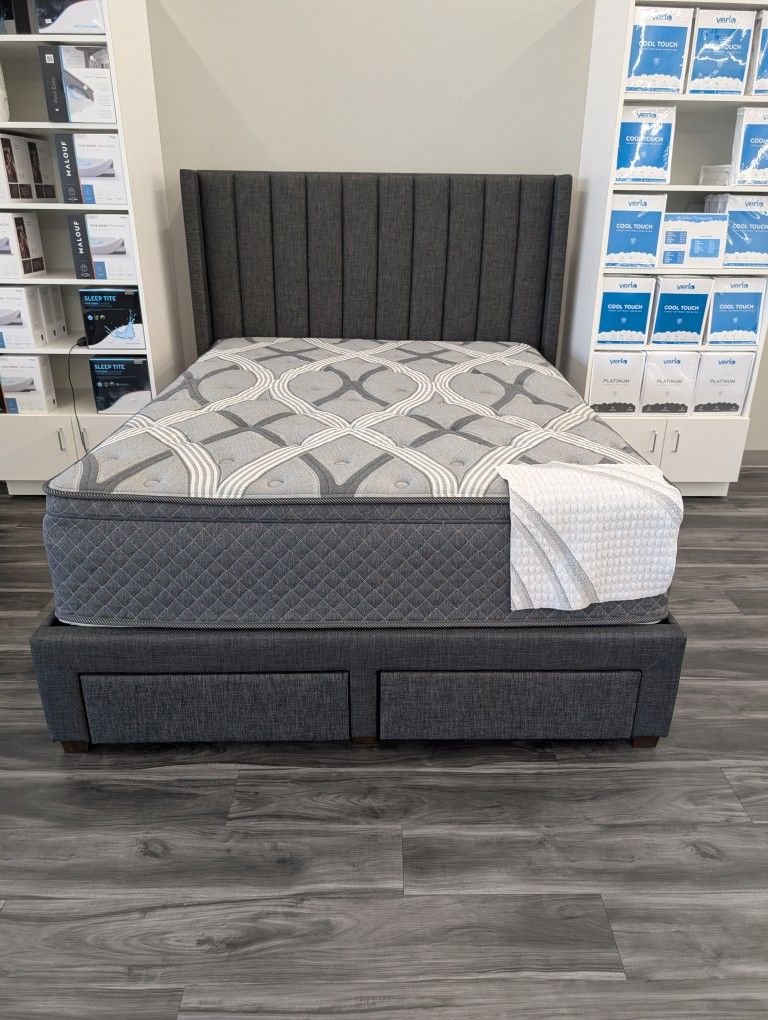 New- Storage Drawers And Headboard Queen