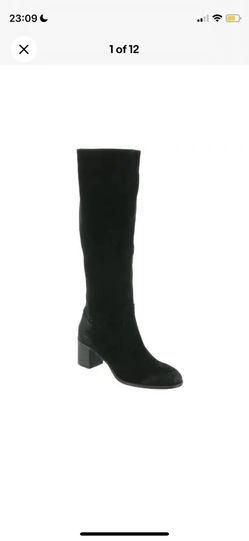 Free People Cleo Slouch Suede Knee High Heeled Boots Leather Fall Price $228.00