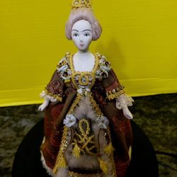 Vintage Russian TZARINA CATHERINE THE GREAT Porcelain Doll 11" Tall