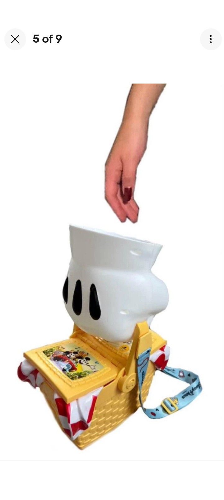 Disney Parks Mickey Mouse Runaway Railway Picnic Basket Popcorn Bucket
