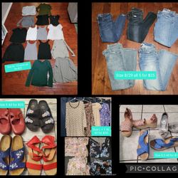 Women's Clothes And Shoes Prices/Sizes On Photos