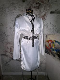 Akira WHITE silk Dress 