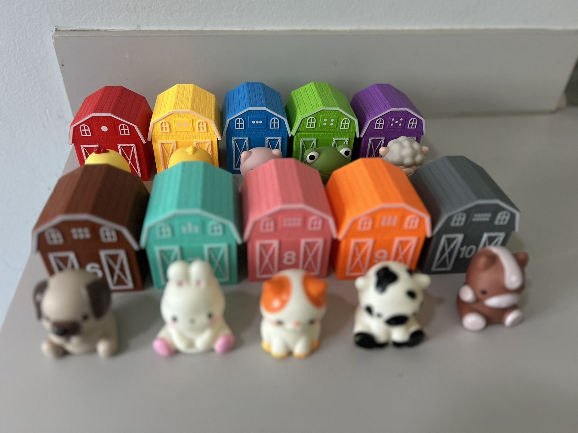 20Pcs Farm Animals Barn Toy Montessori Counting, Matching & Sorting Fine Motor Games