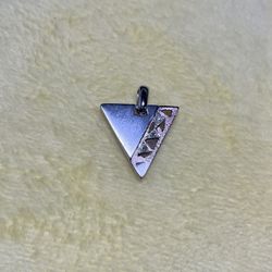 925 Sterling Silver with purple crystal triangle pendant 