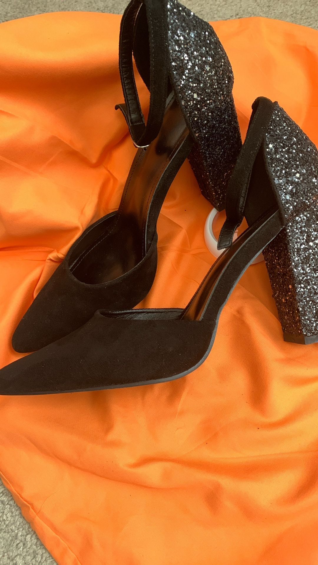 Party Glitter Heels Black Shoes