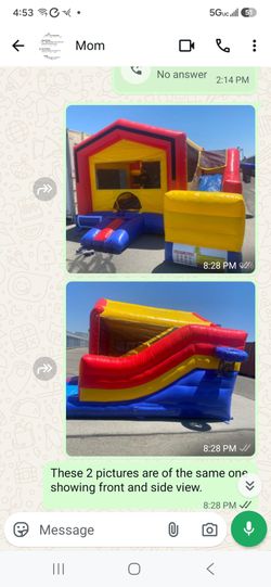 FOR SALE: used Party Rental Package: 4 Bounce Houses, 64 Chairs, 8 Tables & Trailer.
