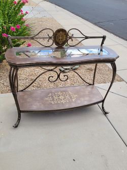Credenza Console Table Wrought Iron Metal