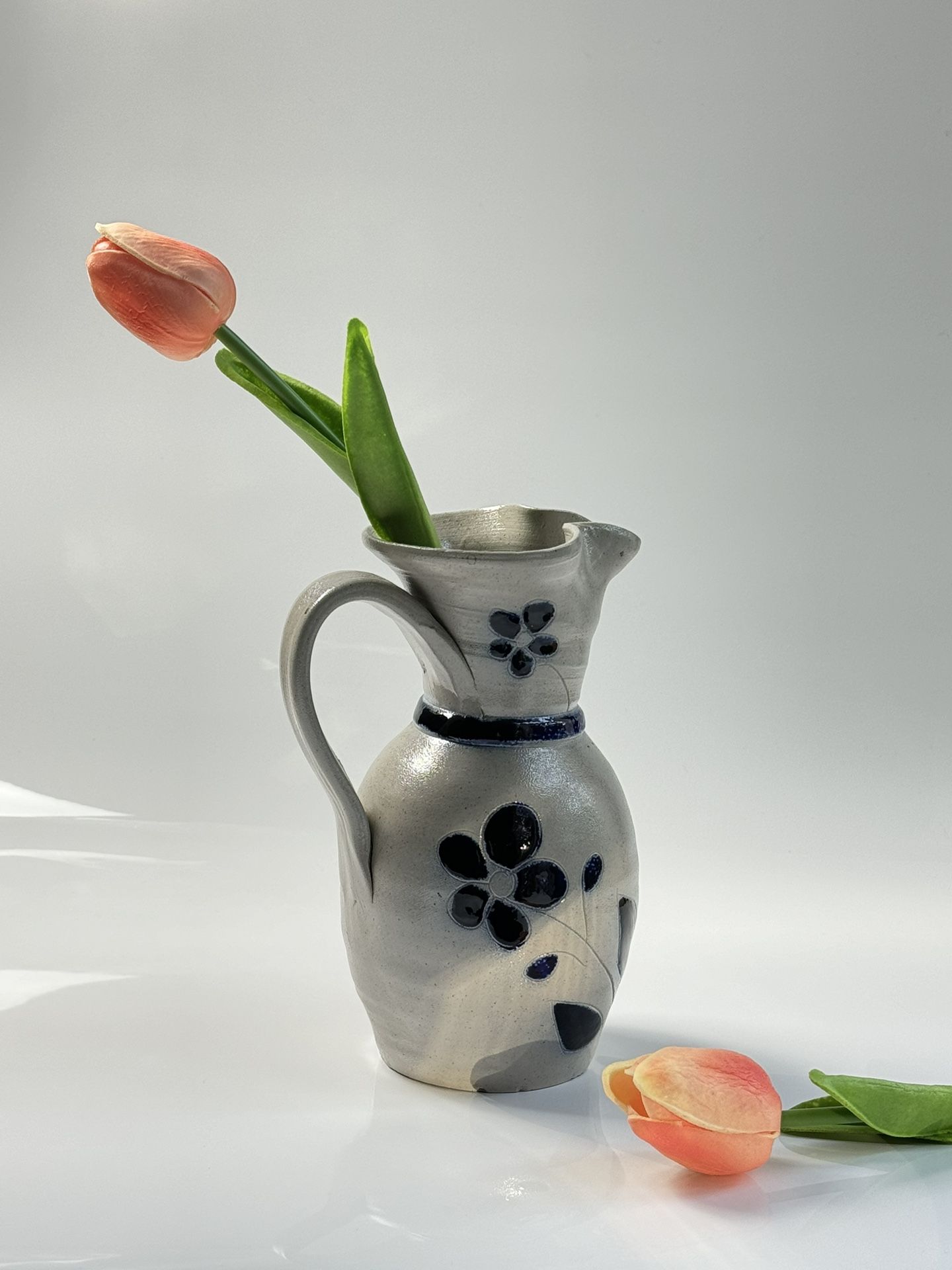 Vintage Williamsburg Salt Glazed Pottery Pitcher / Vase. Heavy, Well Made!