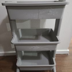 Rollable 3 tier cart