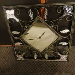 Mirror With Clock 24"x24"