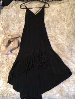Black high low dress