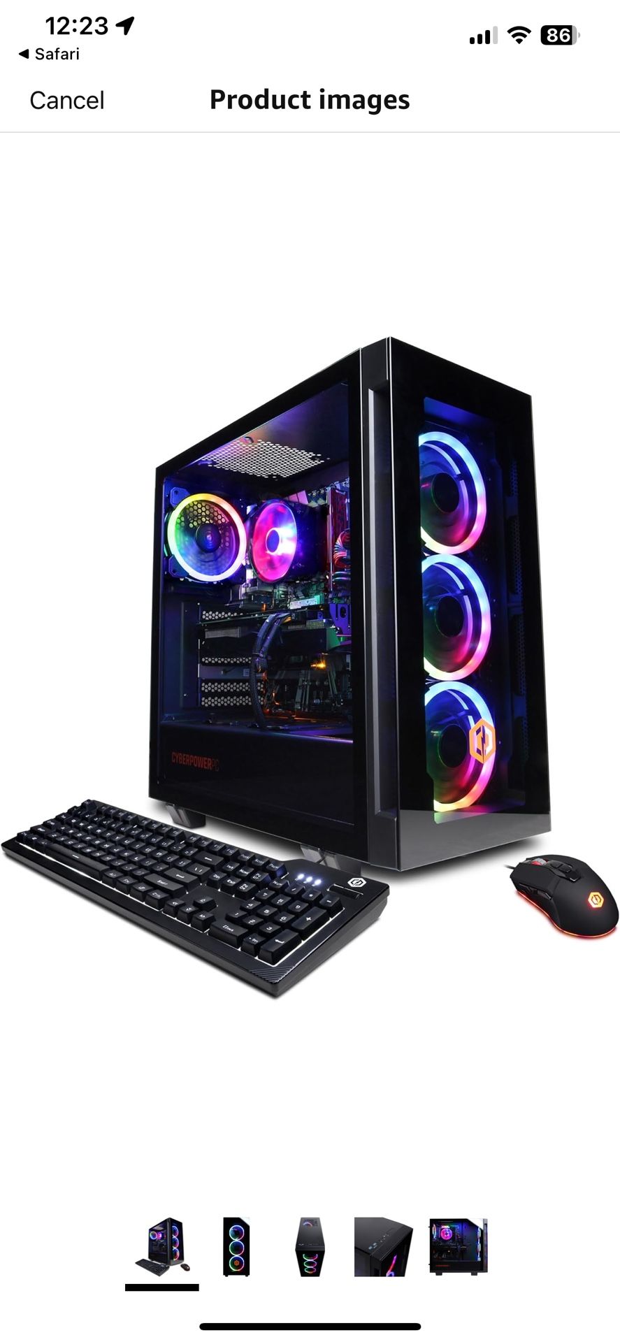 Gaming PC & Monitor: Cyber Power Extreme VR Gaming PC & Monitor i7-9700F 3.0 ghz 16 GB