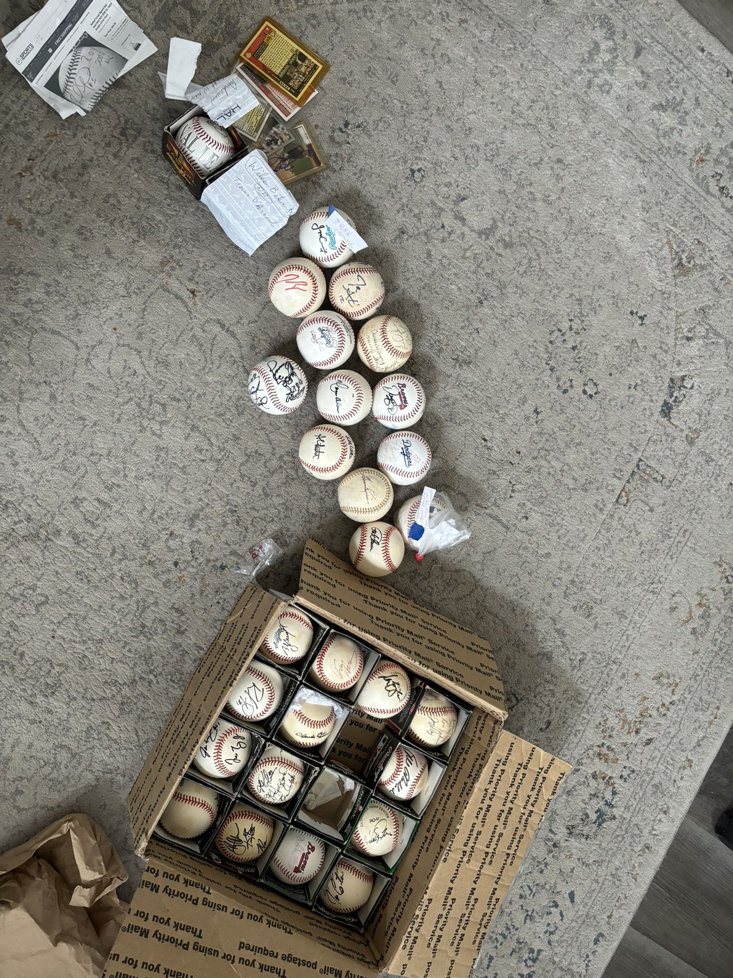 Box Of MLB Autographed Baseballs