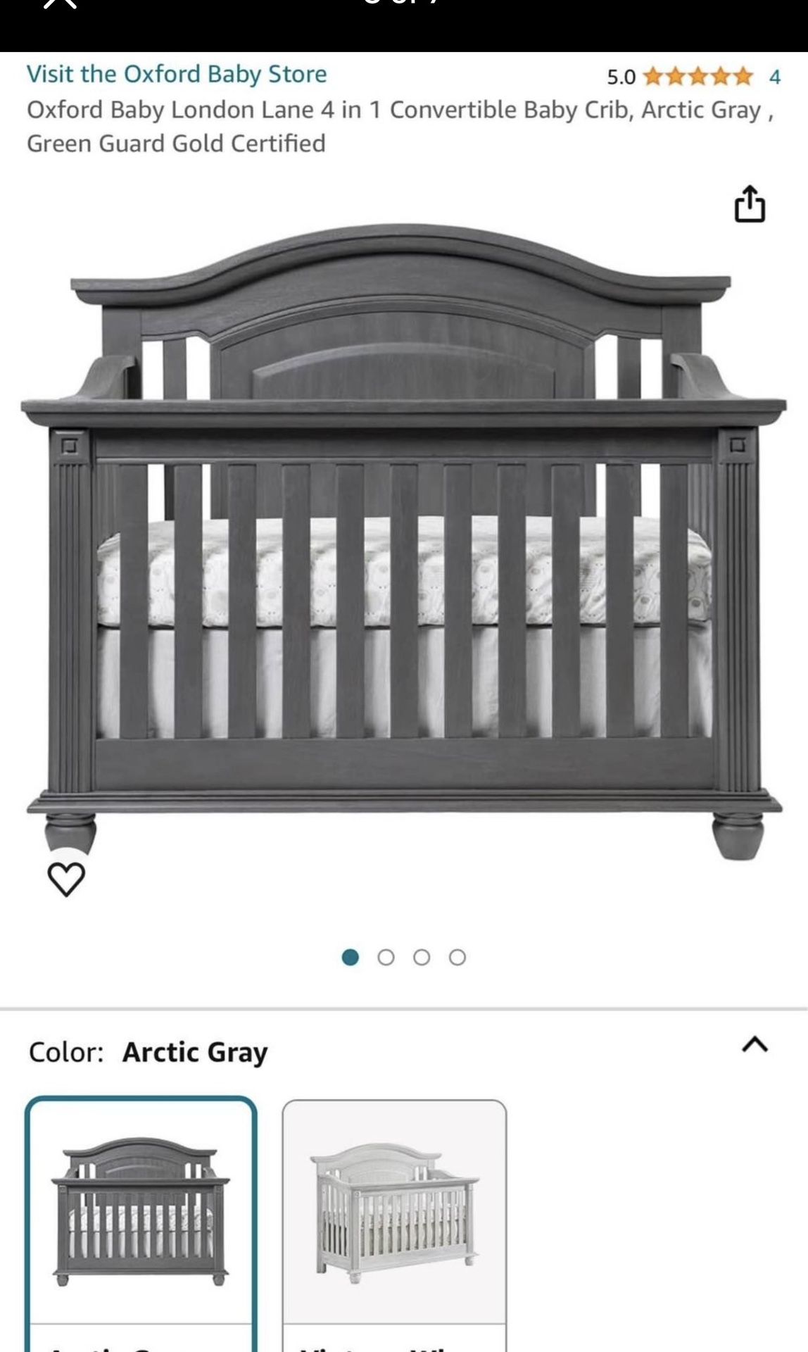 Oxford Baby Baby Crib Grey Color Oxford Baby London Lane In