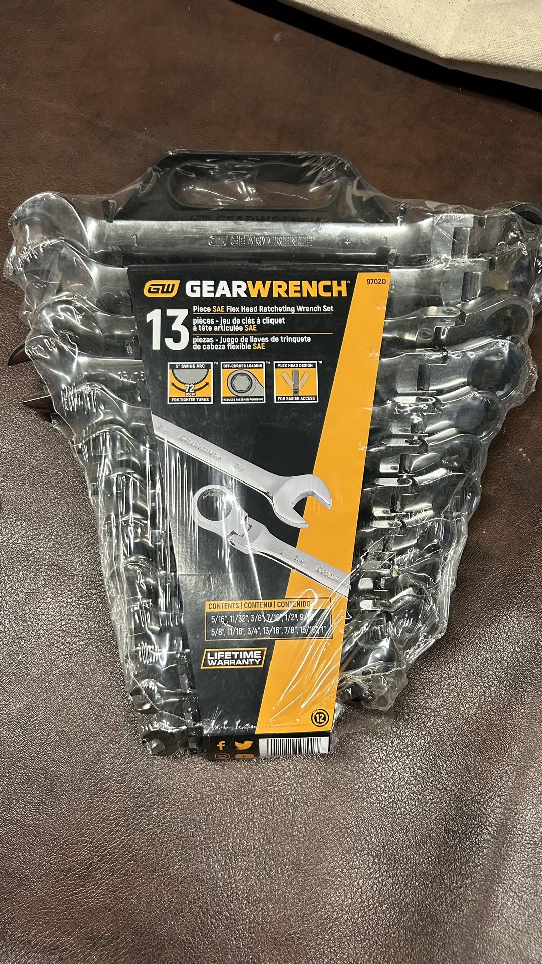 Gear wrench Flex Ratcheting Wrench Set