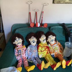The Beatles- Rare Sgt. Pepper Dolls WITH stands and STAGE- Collectors Item