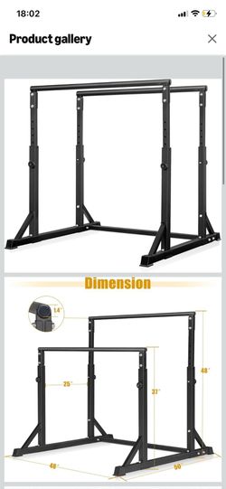 (See description) Bongkim Dip Bar, Heavy Duty Dip Station with 7 Height Levels, 800lbs Adjustable Parallel Bars for Tricep Dips Pull-Ups L-Sits Calist
