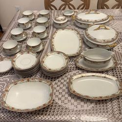 46 pieces China Dinnerware Set from Czechoslovakia by JH S.O.S.