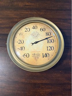 Industrial Loft Statement Piece: Union Station Double-Sided Clock & Thermometer $85 OBO