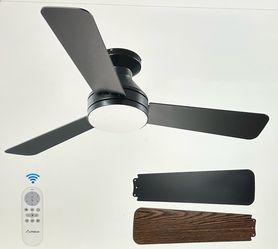 AMICO 42” Black Ceiling Fan with Lights & Remote Control