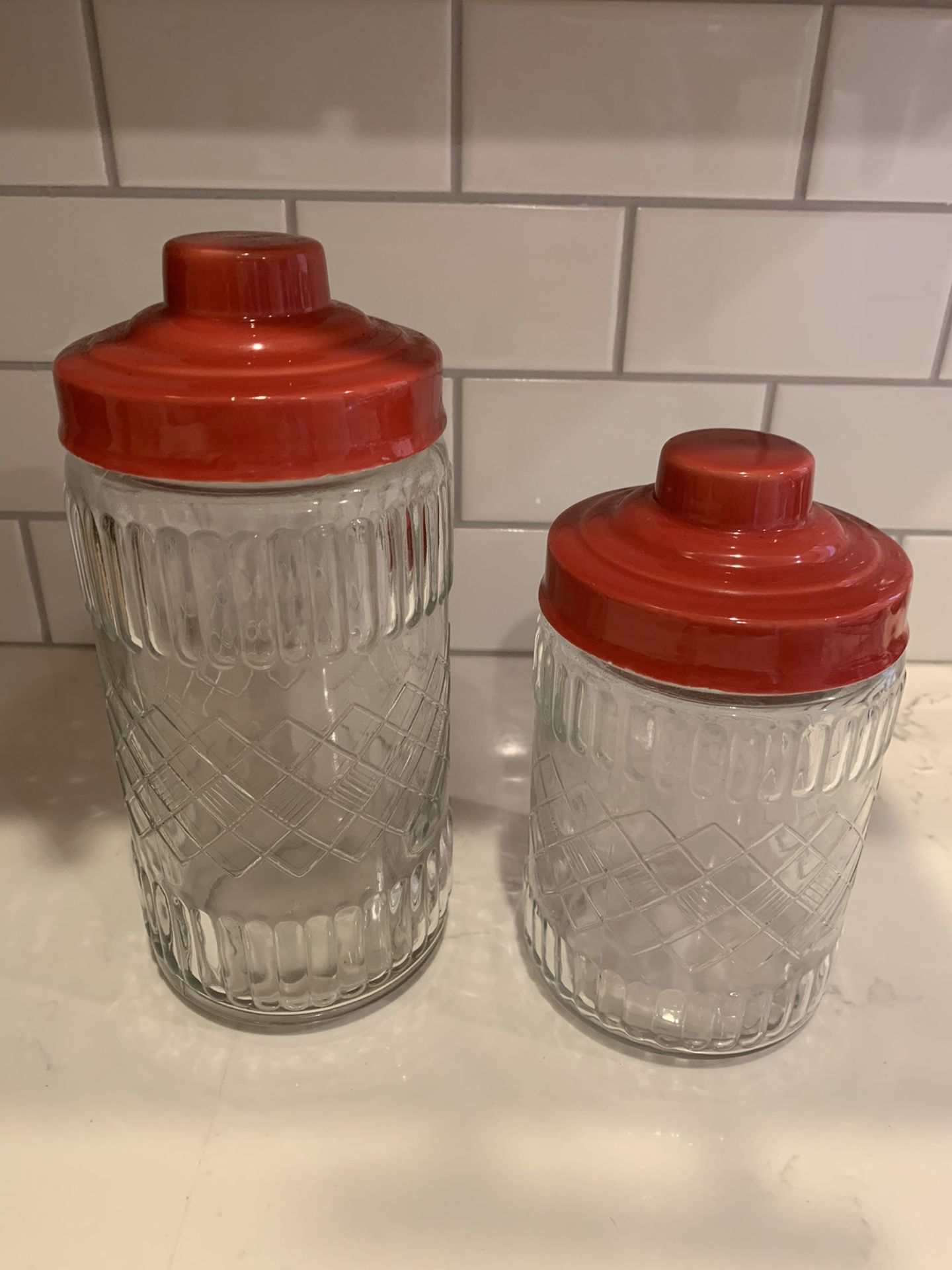 Vintage glass canisters