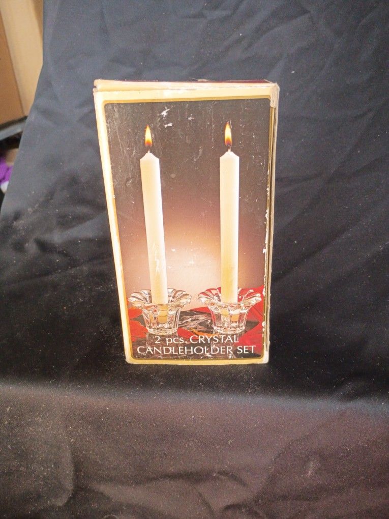 Vetrena Diamond Borgonovo Crystal Cander Holder Made In Italy