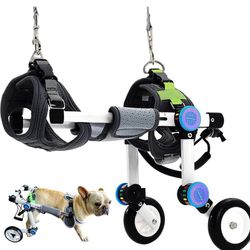 Adjustable Dog Wheelchair,Fordable Dog Wheelchair for Back Legs,Assist Small Pets with Paralyzed Hind Limbs to Recover Their Mobility Two Colour 5-Siz