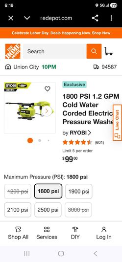Electric pressure washer with attachment tip