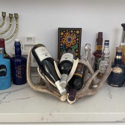 Antler wine rack - 3 bottle holder