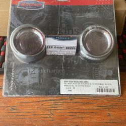 Harley Davidson deep dish bezels with red lenses