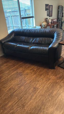 Black vinyl sofa