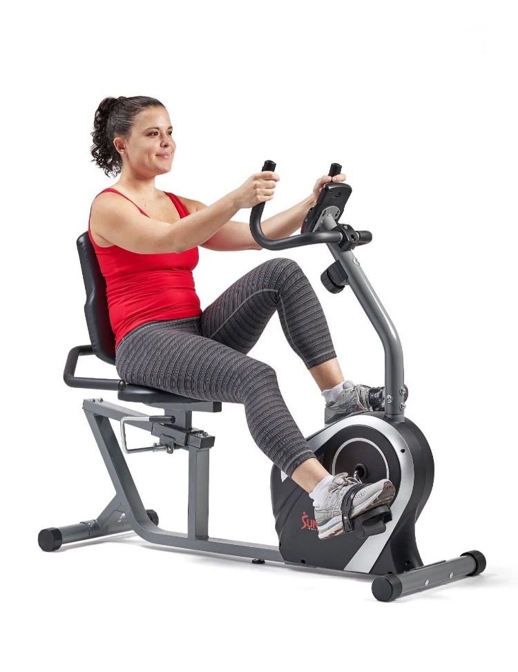 Magnetic Recumbent Bike Exercise Bike, 350lb Capacity, Easy Adjustable Seat, Monitor, Pulse Rate Monitoring, New in Box