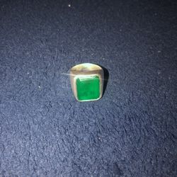 925 Silver Emerald Ring 