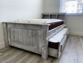 New White Twin Bed With Trundle And Mattress