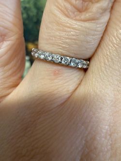 14K white gold natural diamonds ring band