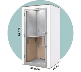 One Zenbooth Solo Soundproof Office Phone Booth — White/Maple + Standing Desk (SF)