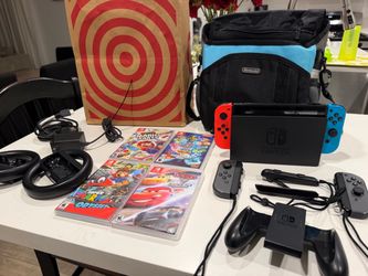 Nintendo Switch Bundle + 4 Games + Accessories