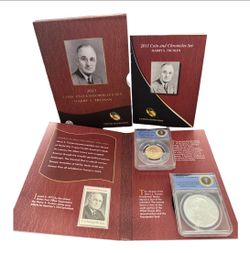 2015 Harry S. Truman Coin and Chronicles Set w/coin, silver medal and stamp OGP